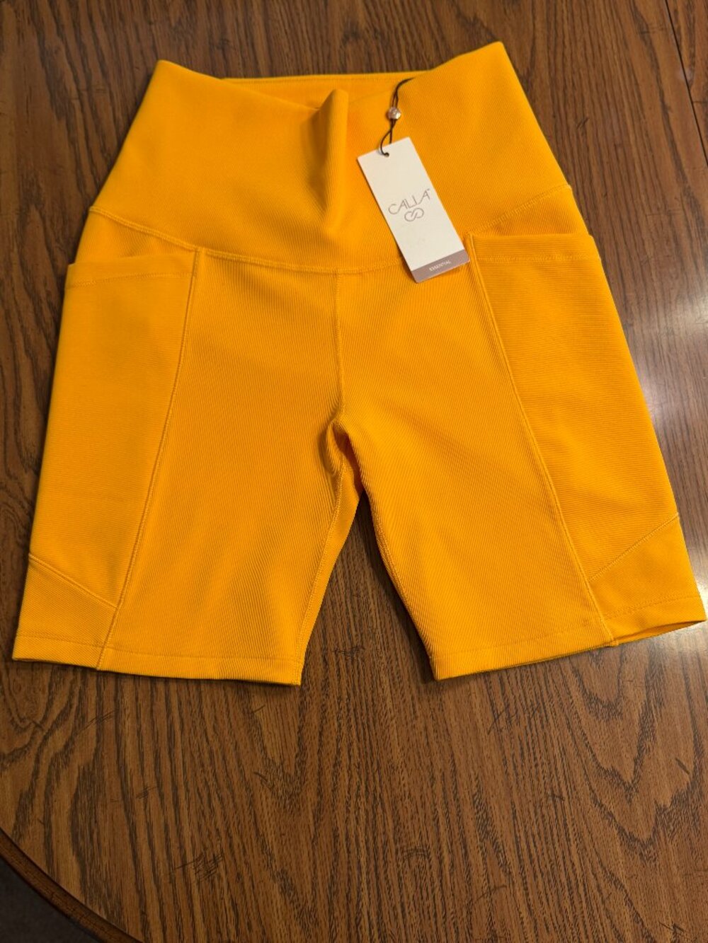 CALIA NWT Mixed Rib Essential Bike Short - Size M - Color: Raw Honey